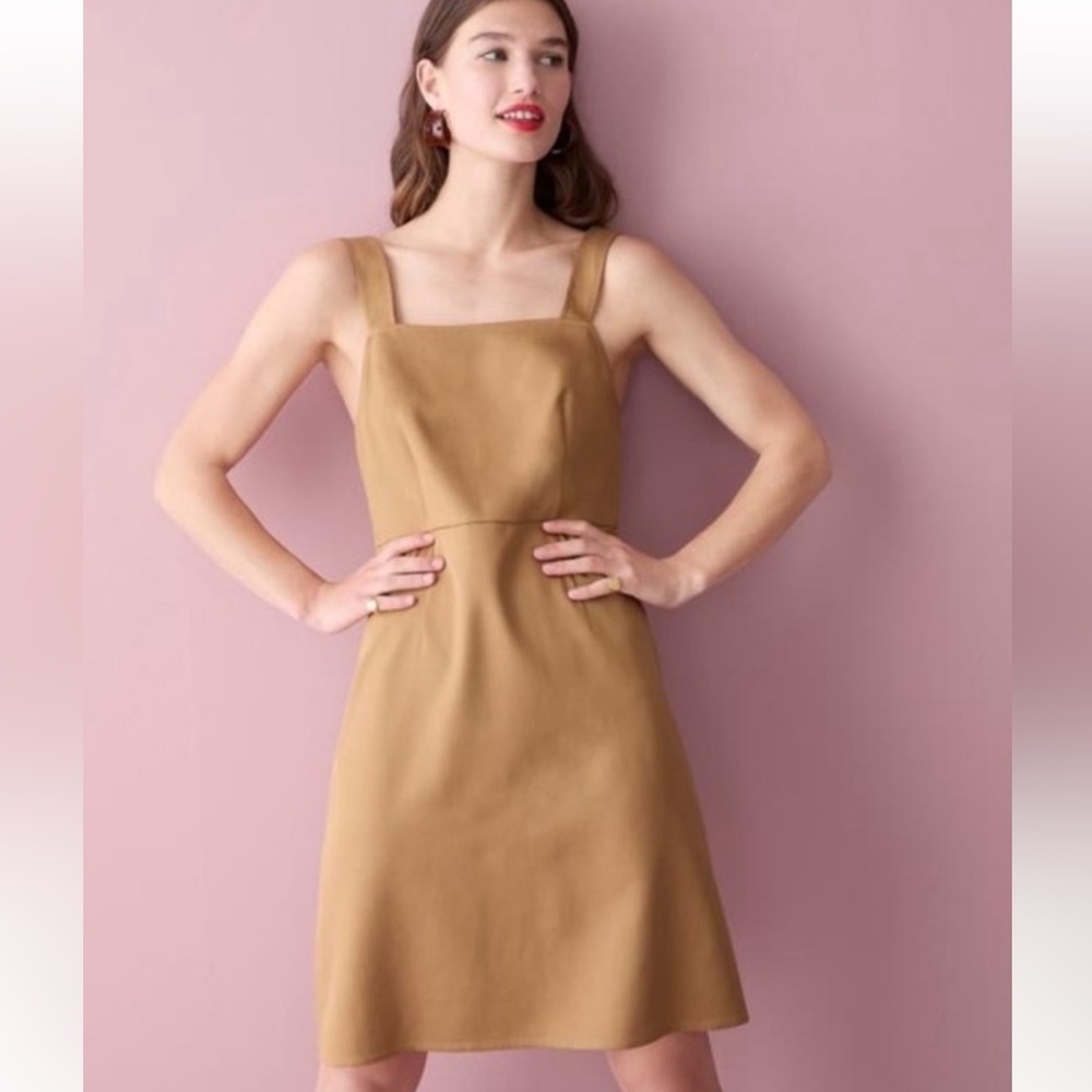 J Crew tan dress for work or play XS 00 0 sustainable fabric